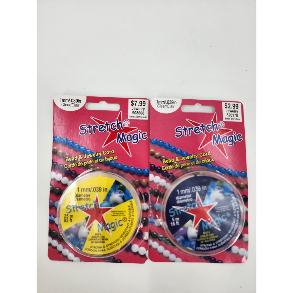 Stretch Magic 1mm ClearBead Jewelry Cord 25m & 5m SpoolsBundle SMJ25-01 SMJ05-01
